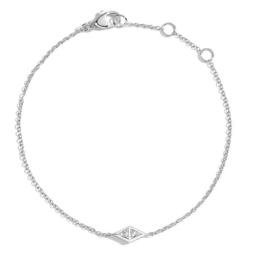 Tringle Diamond 0.25CTW Dainty Bracelet customdiamjewel 10KT White Gold VVS-EF