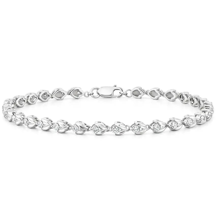 1.0CTW Orchid Tennis Diamond Bracelet customdiamjewel