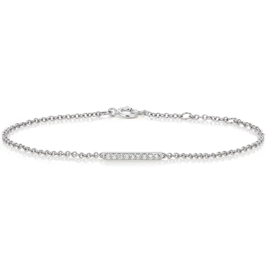 0.1 CTW Pave Diamond Bar Set Bracelet customdiamjewel 10KT White Gold VVS-EF