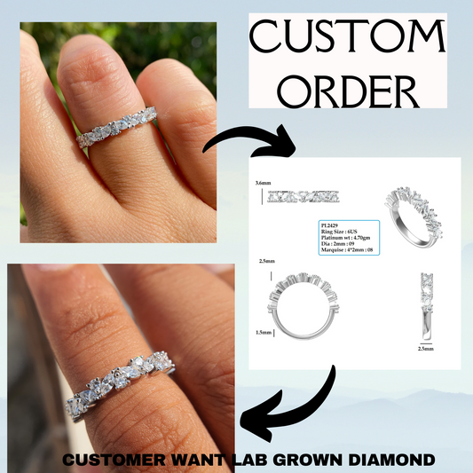 Alternating Lab Grown Diamond Marquise And Round Wedding Band  customdiamjewel   