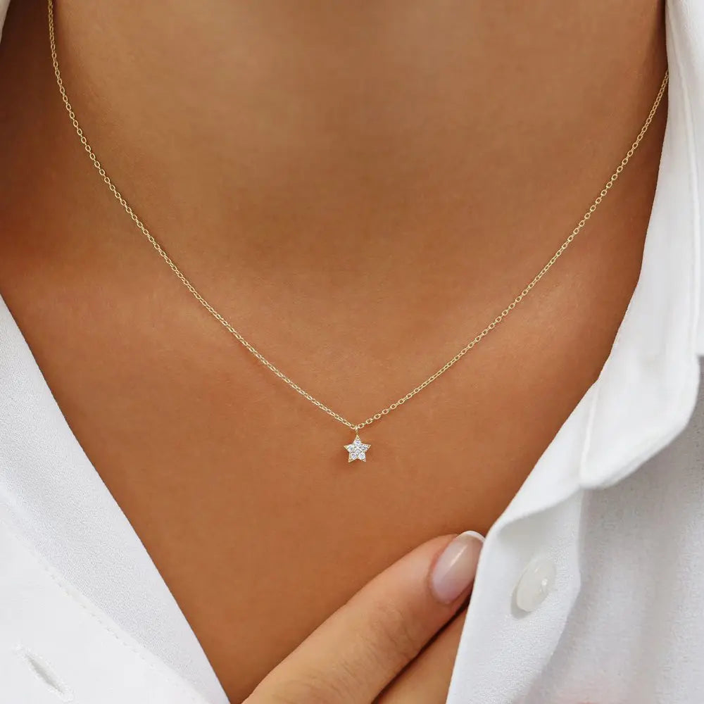 0.06CTW Star Charm Diamond Necklace customdiamjewel