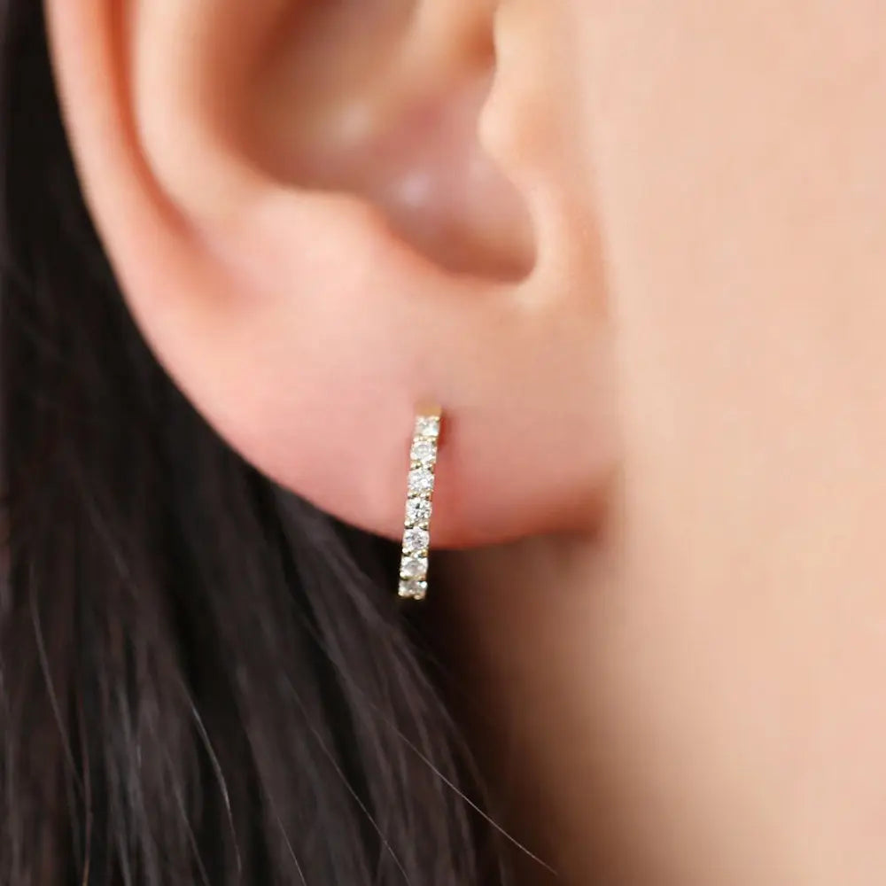 0.23CTW Diamond Huggie Hoops Earrings customdiamjewel
