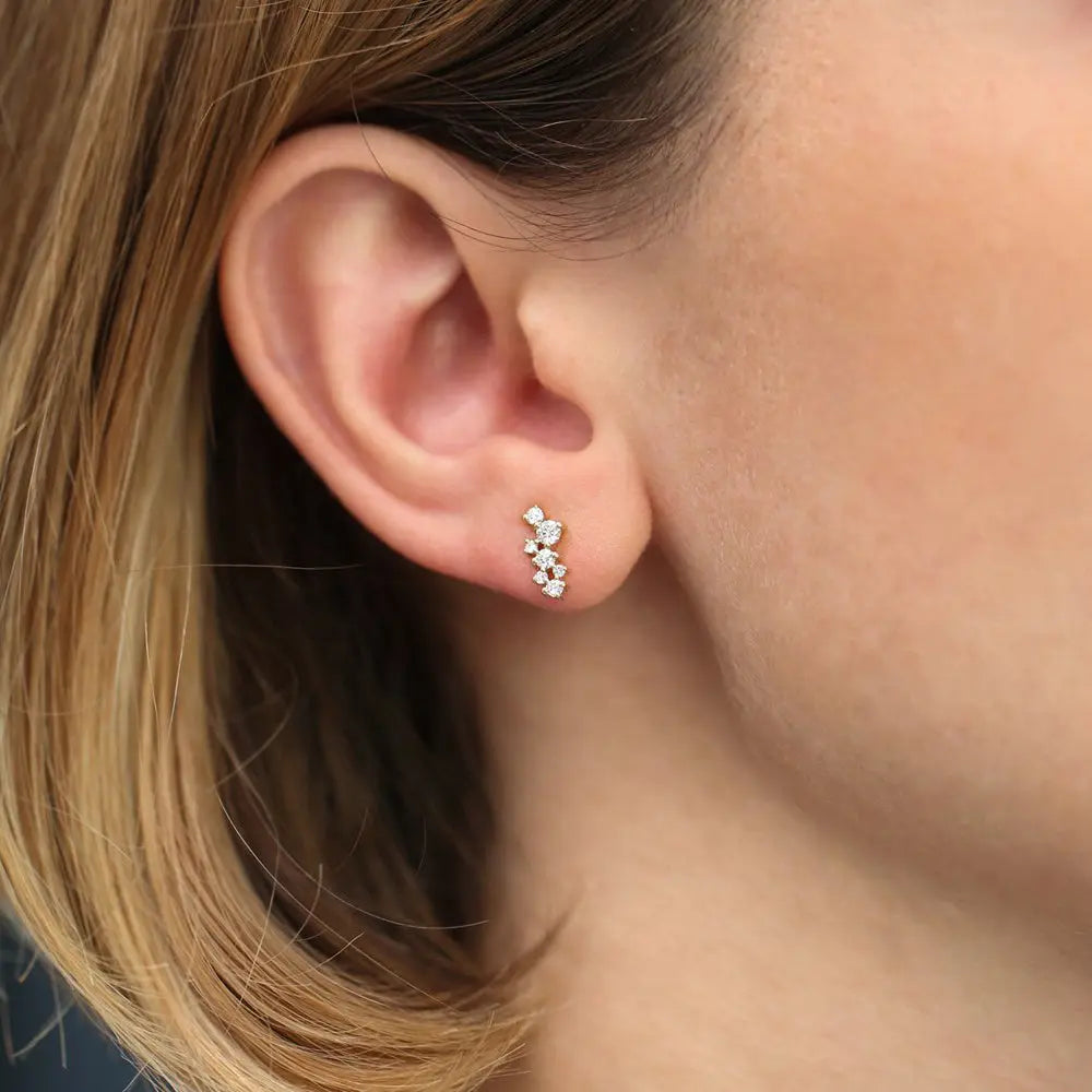 0.33CTW Diamond Cluster Stud Earrings customdiamjewel