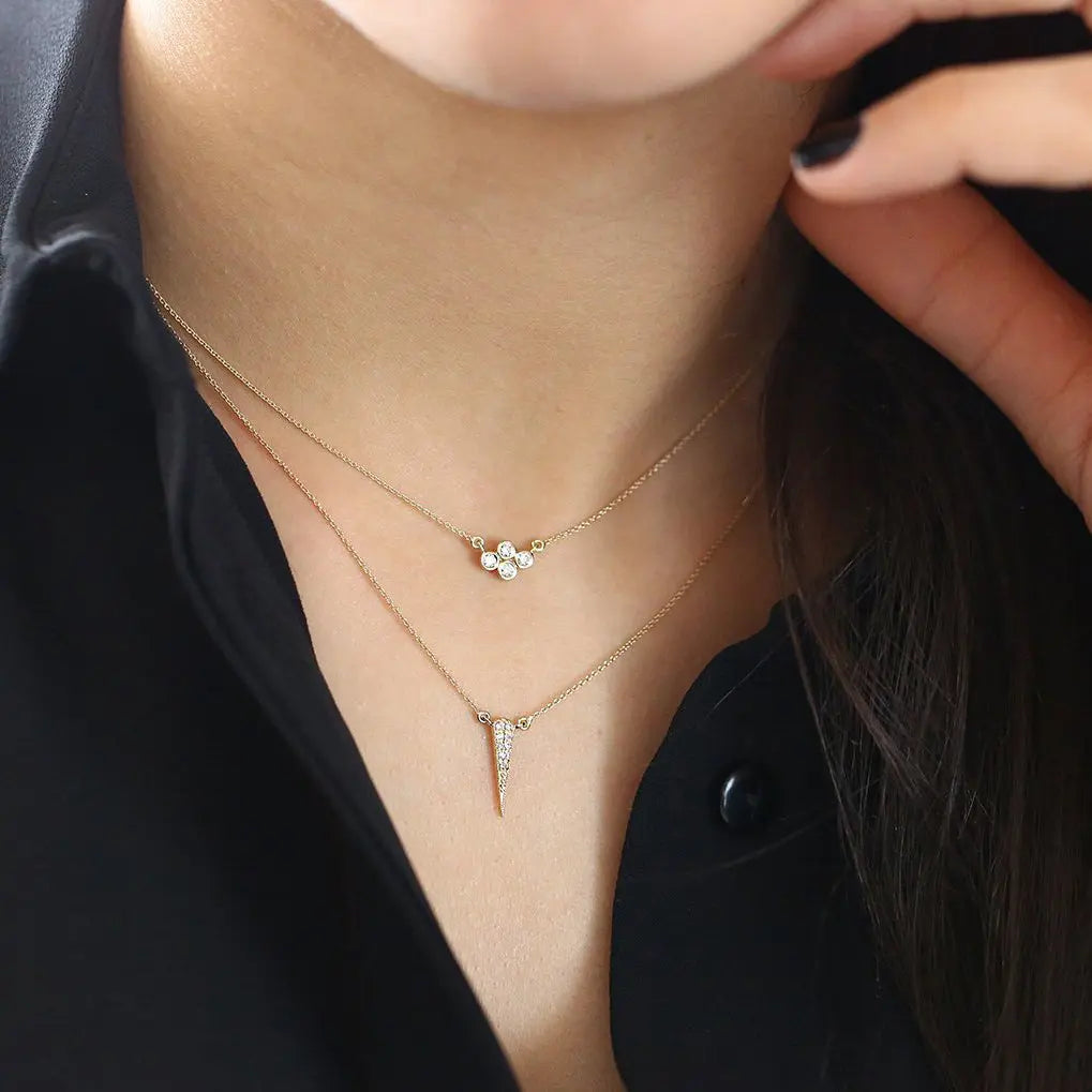 0.13CTW Four Stone Diamond Necklace customdiamjewel