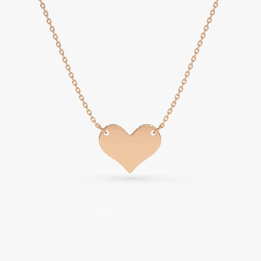 14K Gold Minimalist Heart Necklace  customdiamjewel 10KT Rose Gold 