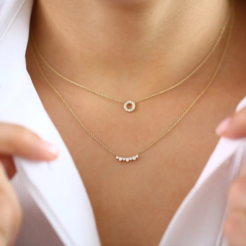 0.10CTW Mini Diamond Circle Necklace customdiamjewel
