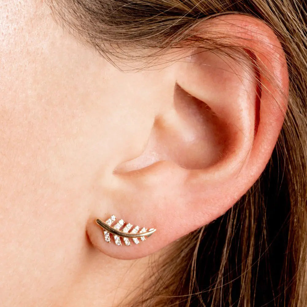 0.22CTW Diamond Leaf Earrings customdiamjewel