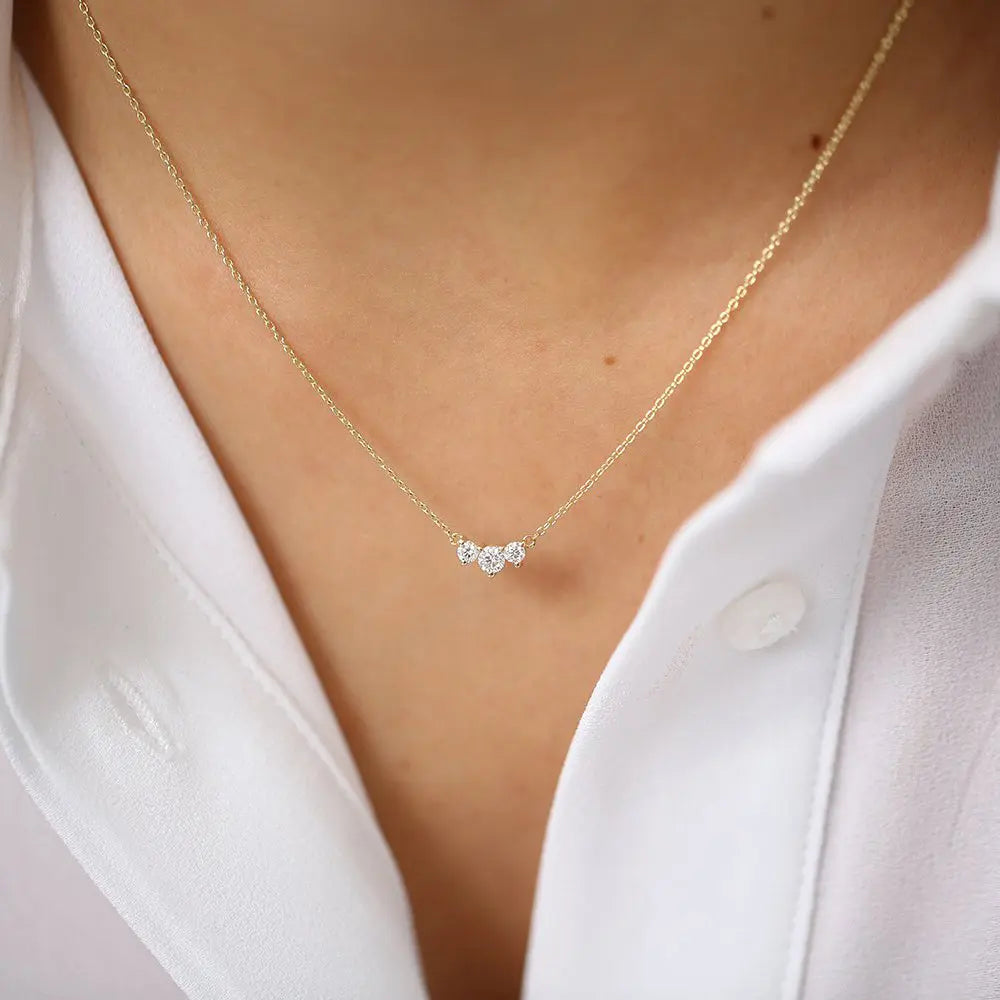 0.26CTW Classic Trio Diamond Necklace customdiamjewel