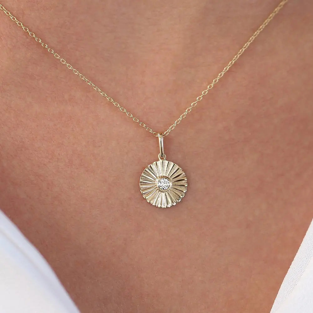 0.07CTW Bezel Set Diamond Ballerina Disc Necklace customdiamjewel
