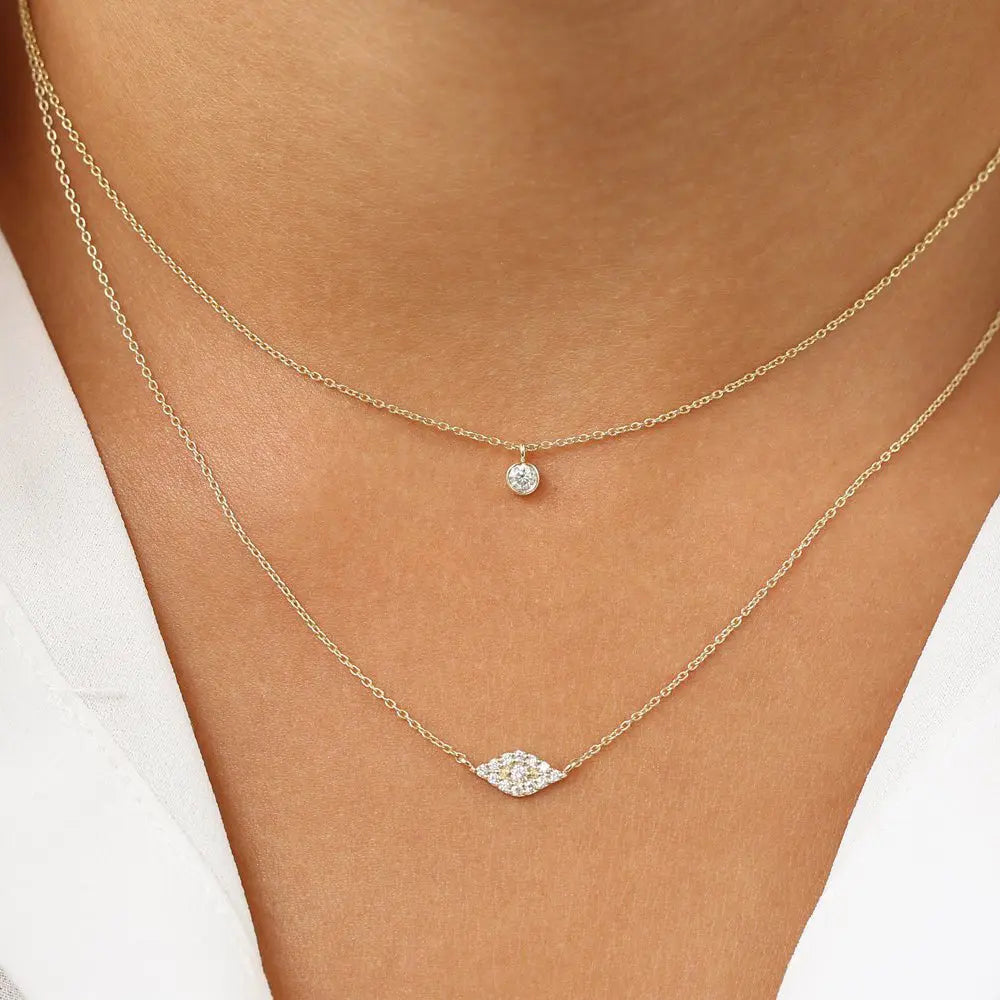 0.15CTW Diamond Evil Eye Necklace customdiamjewel