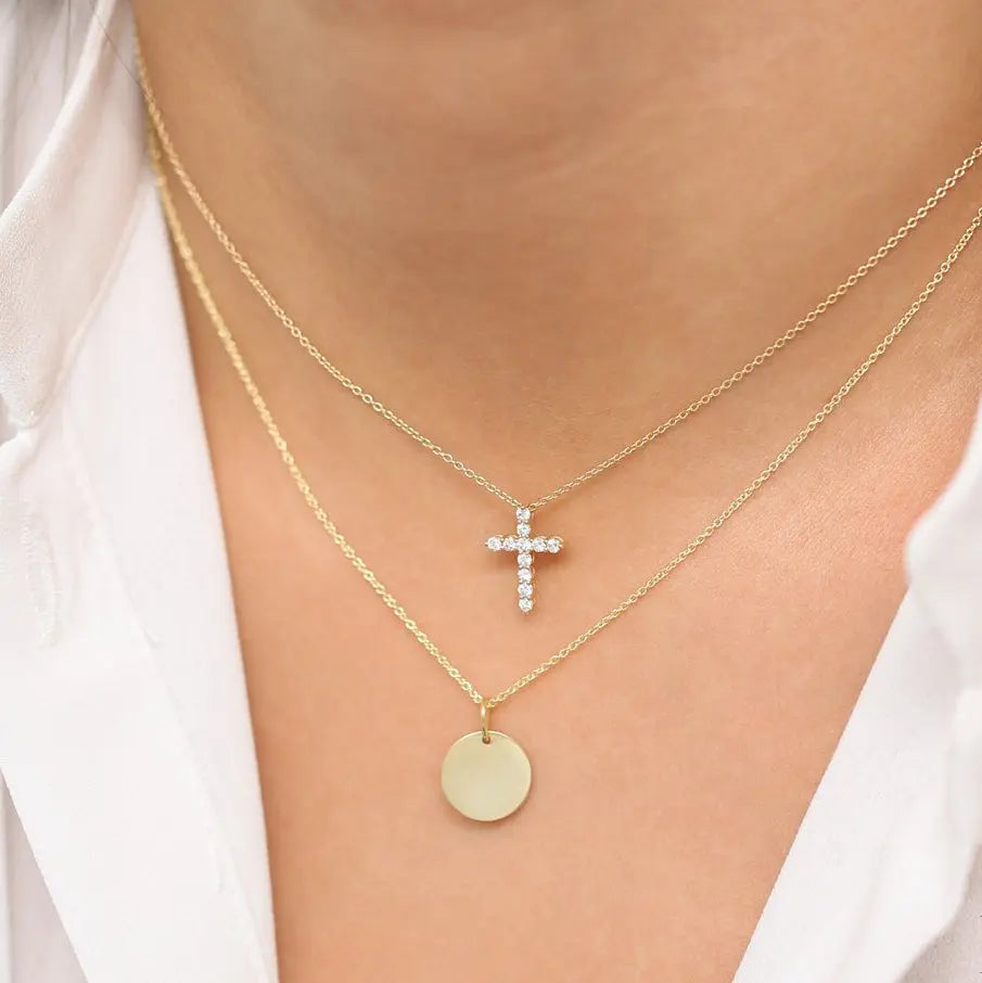 0.35CTW Diamond Cross Necklace customdiamjewel
