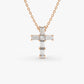0.38CTW Mini Diamond Cross Necklace  customdiamjewel 10KT Rose Gold VVS-EF