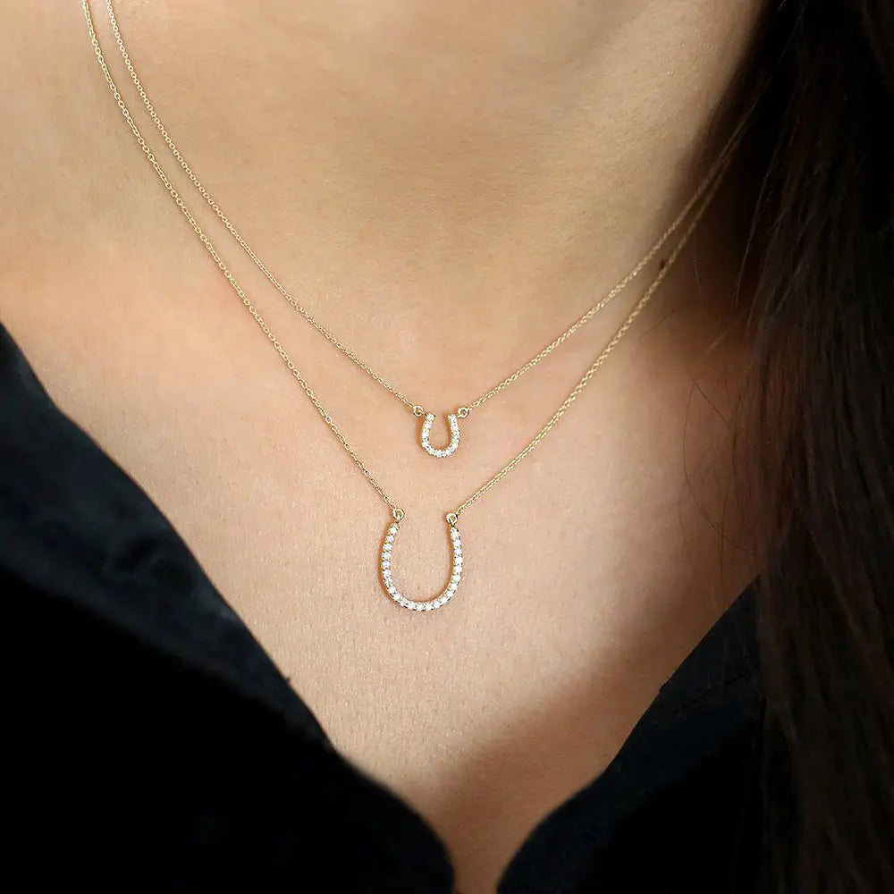 0.18CTW Diamond Horseshoe Necklace customdiamjewel