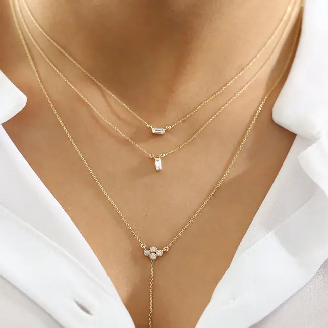 0.15CTW Baguette Diamond Necklace customdiamjewel