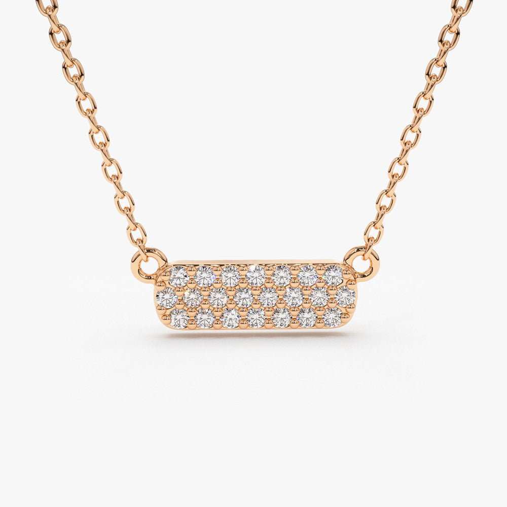 0.11CTW Diamond Bar Necklace  customdiamjewel   