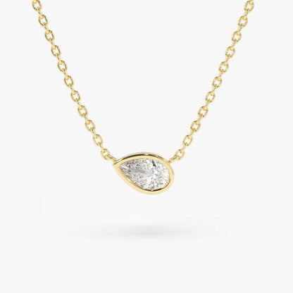 0.23CTW Pear Shape Diamond Necklace  customdiamjewel 10KT Yellow Gold VVS-EF