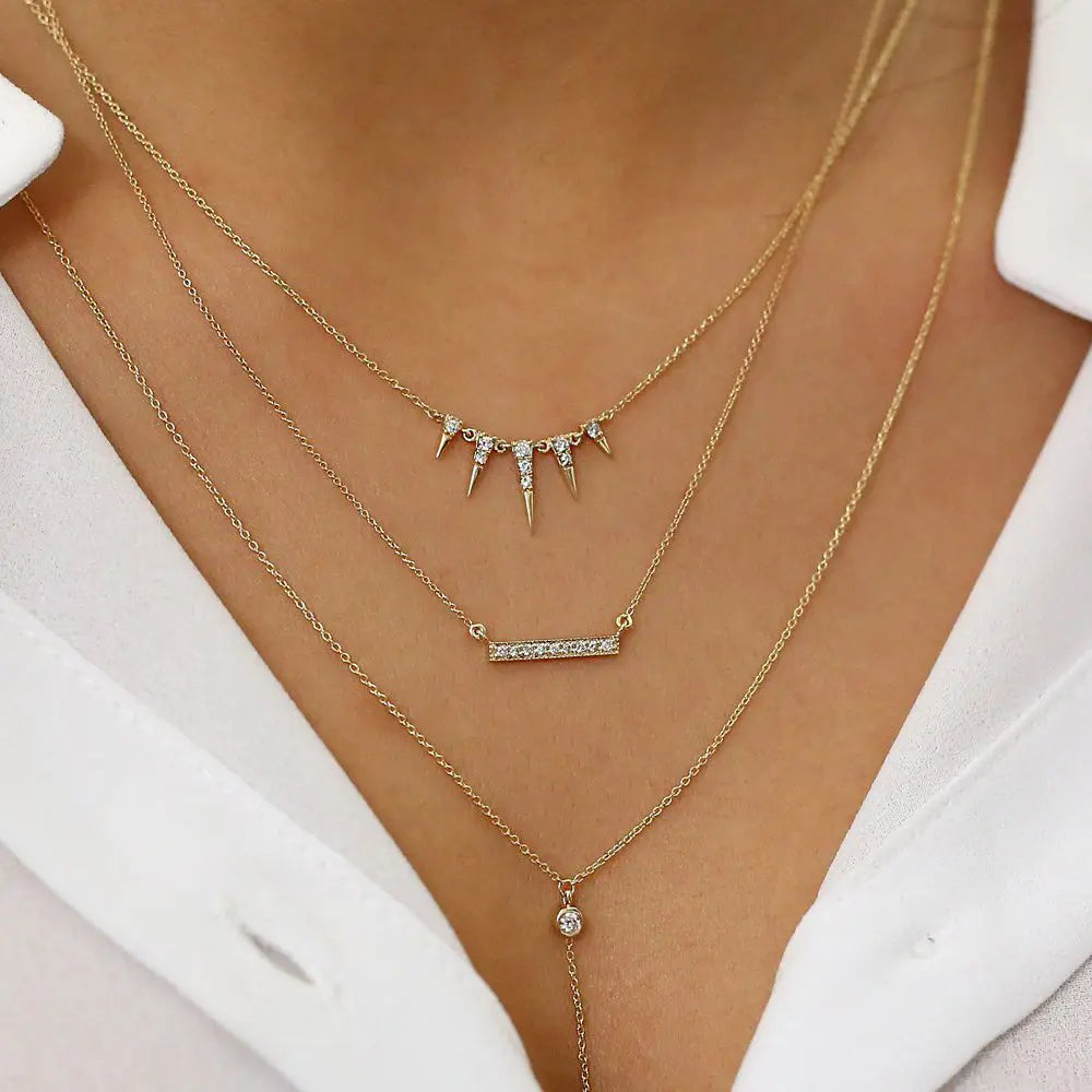 0.18CTW Diamond Spike Necklace customdiamjewel