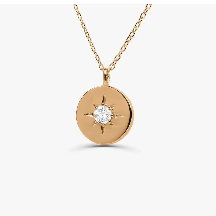 0.05CTW Northstar Diamond Necklace customdiamjewel 10KT Rose Gold VVS-EF