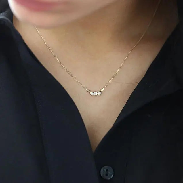 0.10CTW Bezel Set Diamond Necklace customdiamjewel