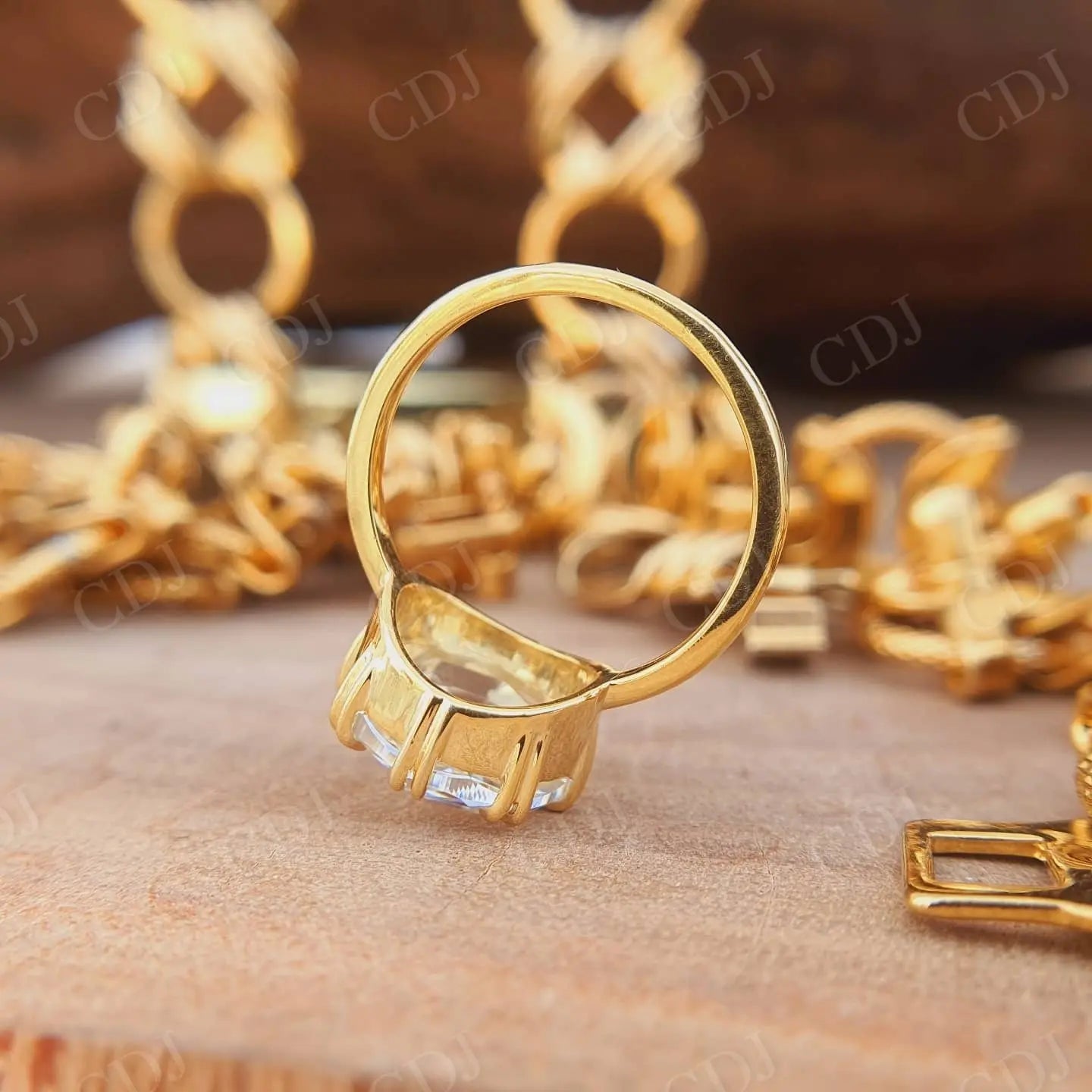 Antique 4.28 CT Round Rose Cut Moissanite Wedding Ring customdiamjewel