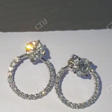 6mm Brilliant Round Cut Moissanite Stud Hoop Earrings customdiamjewel