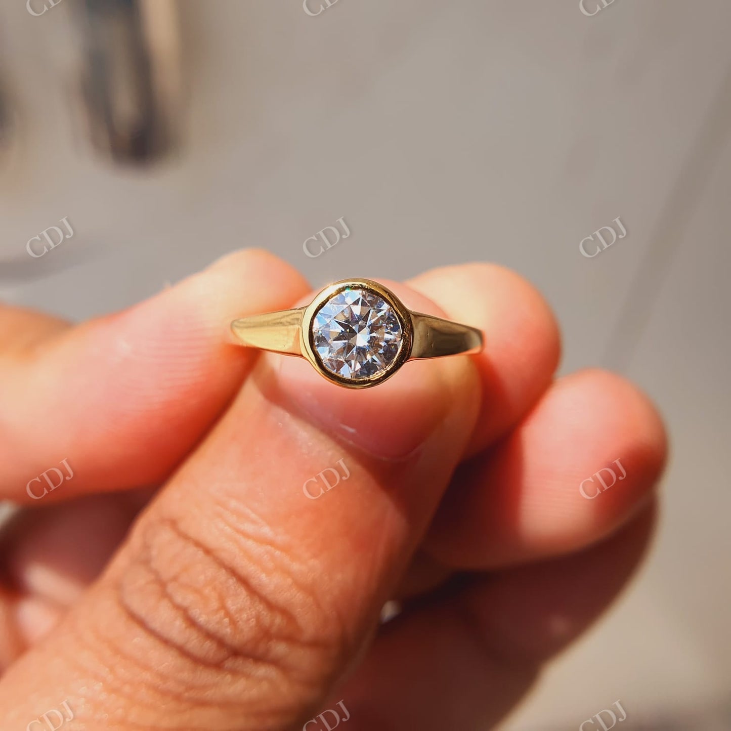 Round Solitaire Moissanite Men's Engagement Ring customdiamjewel