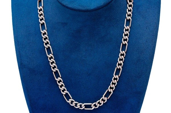 Diamond Figaro Link Chain Hip Hop Necklace customdiamjewel