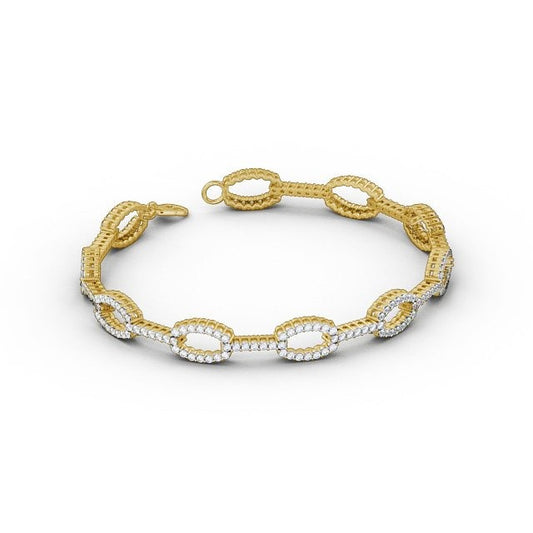 2.95CTW Designer Round Lab Grown Diamond Bracelet  customdiamjewel 10KT Yellow Gold VVS-EF