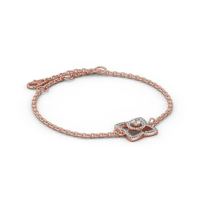 0.43CT Floral Round Lab Grown Diamond Bracelet customdiamjewel