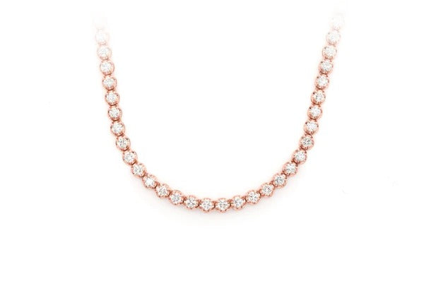 Round Diamond Iced Out Tennis Necklace customdiamjewel