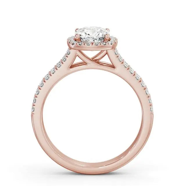 Halo Double Banded 0.90CTW Lab Grown Diamond Ring customdiamjewel