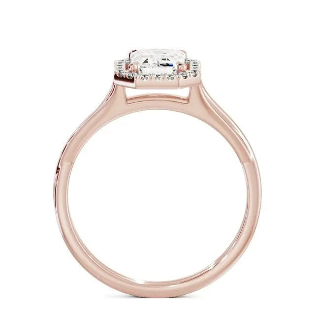 Halo Emerald 0.45CTW Lab Grown Diamond Engagement Ring customdiamjewel