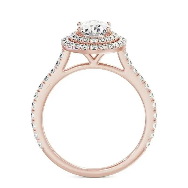 1.20CTW Double Halo Oval Cut Lab Grown Diamond Engagement Ring customdiamjewel