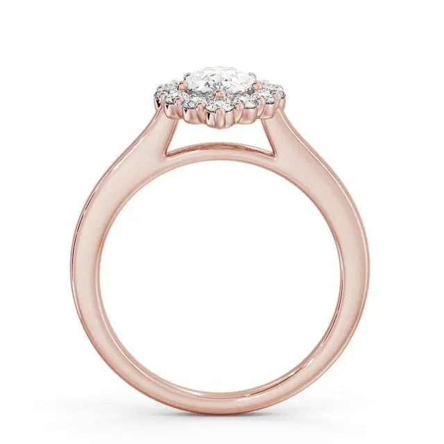 1.00CT Pear Cut Halo Lab Grown Diamond Ring customdiamjewel