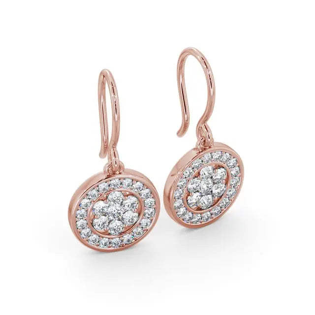 0.90CTW Halo Round Lab Grown Diamond Drop Earring customdiamjewel
