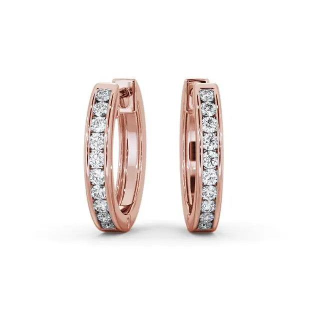 0.30CTW Channel Set Lab Grown Diamond Earring customdiamjewel 10KT Rose Gold VVS-EF