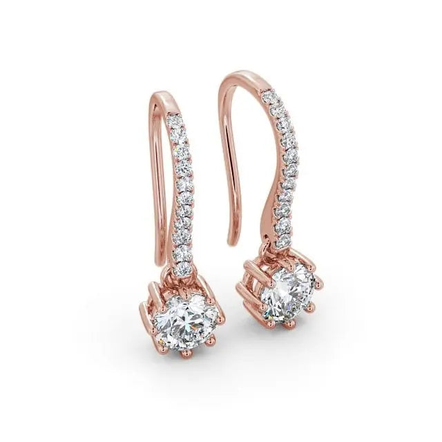 1.35CTW Round Lab Grown Diamond Drop Earrings customdiamjewel