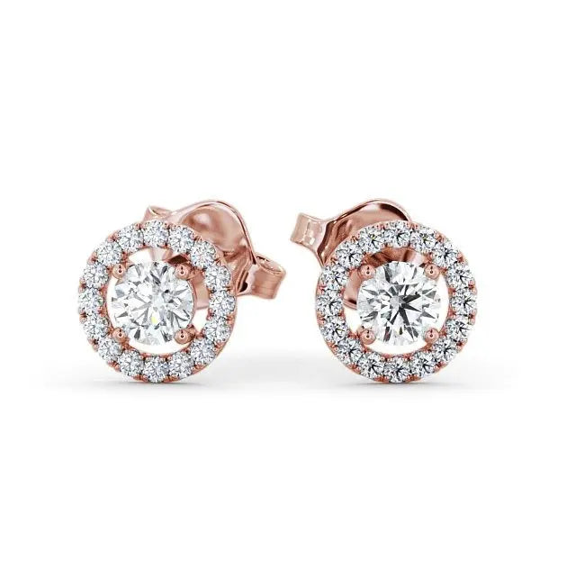1.25CTW Halo Round Cut Lab Grown Stud Earring customdiamjewel 10KT Rose Gold VVS-EF