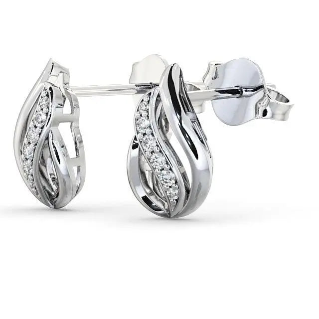 Leaf Shape 0.12CTW Lab Grown Diamond Earrings customdiamjewel