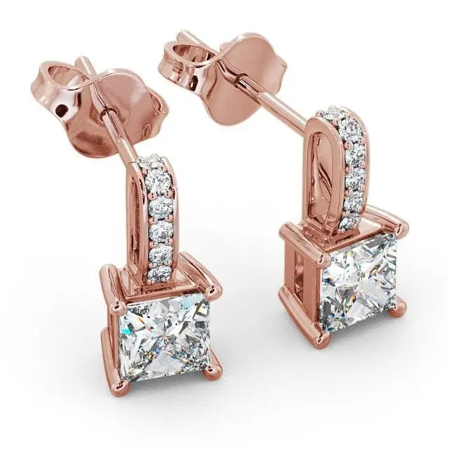 1.88CTW Princess Lab Grown Diamond Drop Earrings customdiamjewel