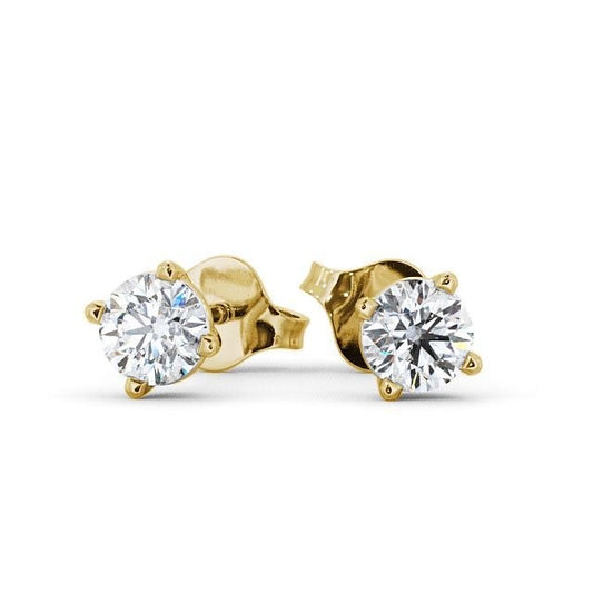 1.60CTW Round Diamond Four Claw Stud Earrings  customdiamjewel 10KT Yellow Gold VVS-EF