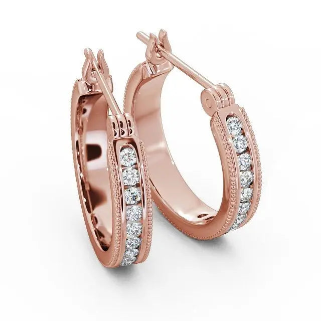 0.88CTW Vintage Milgrain Hoop Earrings customdiamjewel