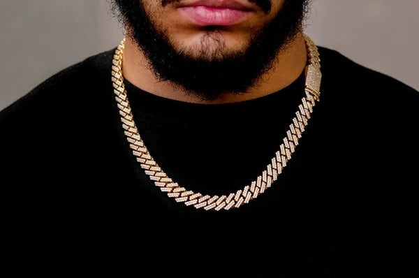 Gold Plated Cuban Link Chain Necklace customdiamjewel