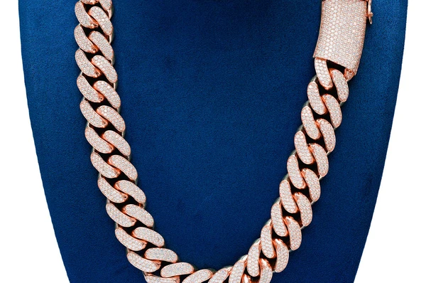 22MM 3 Row Miami Cuban Chain Hip Hop Necklace customdiamjewel