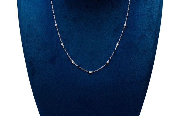 Round Bezel Set Diamond daily wear chain Necklace customdiamjewel