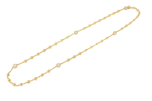 Silver Rose Gold Rosary Bead Women Chain Necklace customdiamjewel