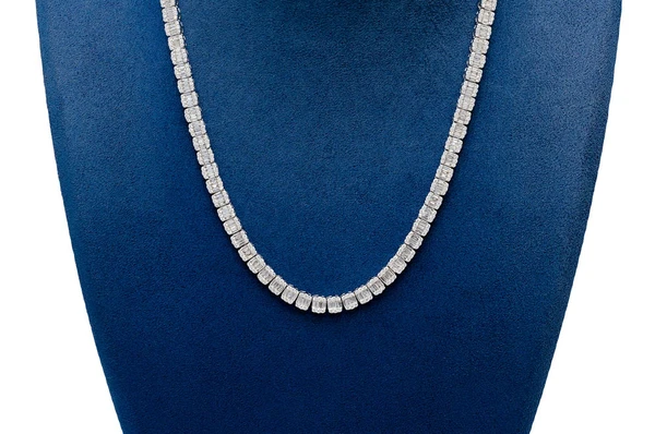 Baguette Diamond Square type Chain Necklace customdiamjewel