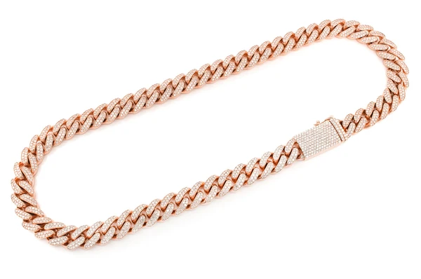 2 Row Miami Cuban Chain Iced Out Necklace customdiamjewel