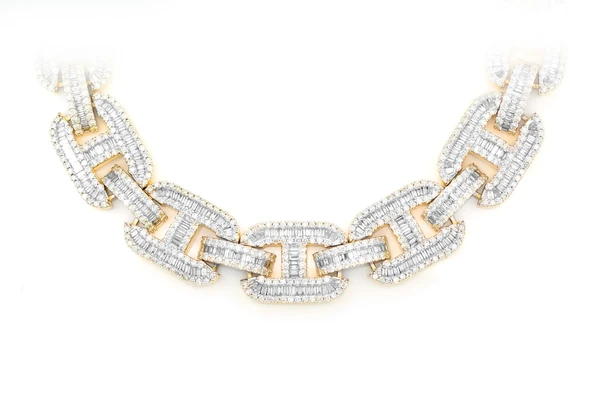 Baguette Diamond Mariner Hip Hop Iced Out Necklace customdiamjewel