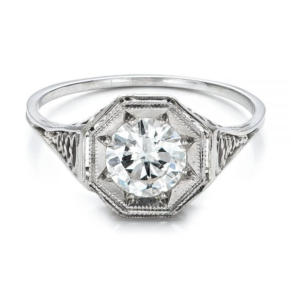 Art Deco Moissanite Solitaire Engagement Ring customdiamjewel